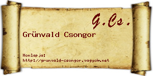 Grünvald Csongor névjegykártya