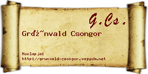 Grünvald Csongor névjegykártya